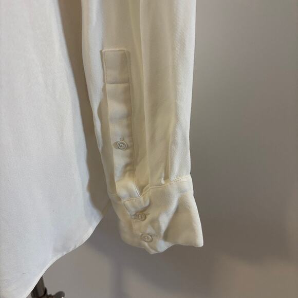 J.Crew Popover Placket Blouse Ivory White Size 6 Long Sleeve Women’s Top - Picture 10 of 13